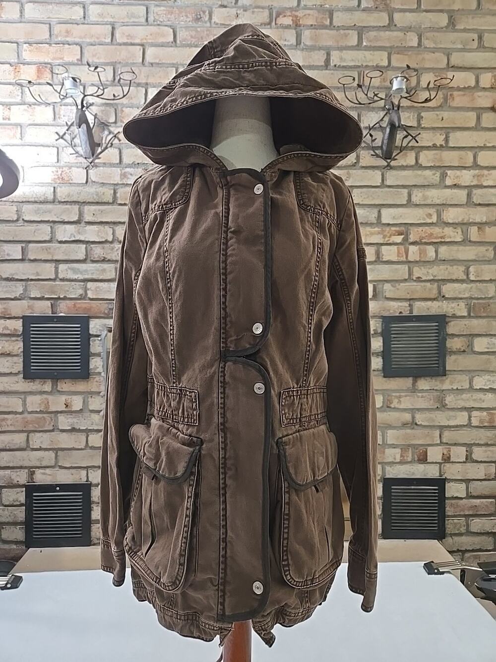 Abercrombie & Fitch Utility Outerwear Jacket Womans Sz Med Y2K Gorpcore Grunge